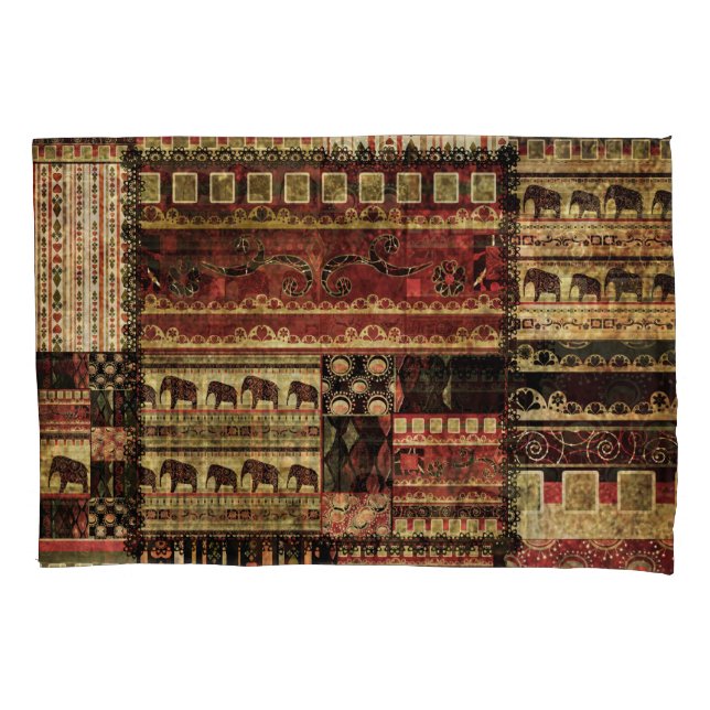 African Patchwork: Grunge Print Background Pillow Case (Front)