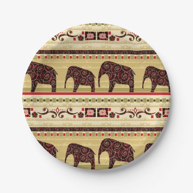 African patchwork paper plates (Front)