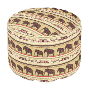African patchwork pouf