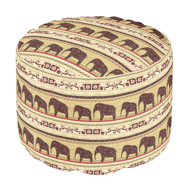 African patchwork pouf (Angled Back)