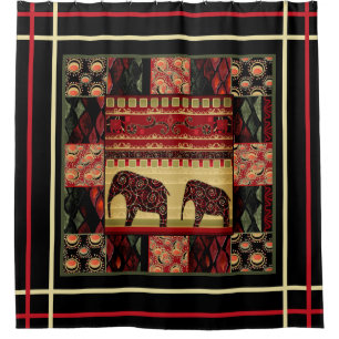 African patchwork shower curtain