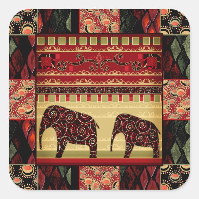 African patchwork square sticker (Front)