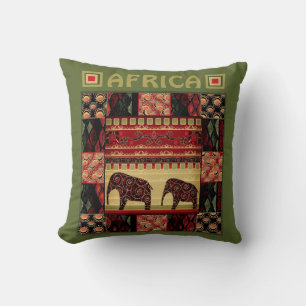 African patchwork throw pillow