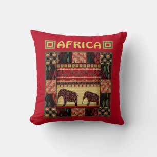 African patchwork throw pillow