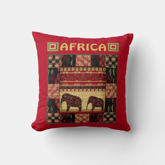 African patchwork  throw pillow (Front)