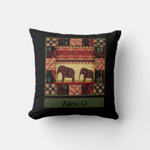 African patchwork throw pillow