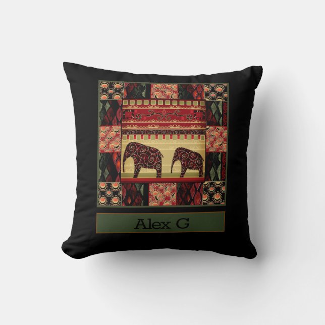 African patchwork throw pillow (Front)