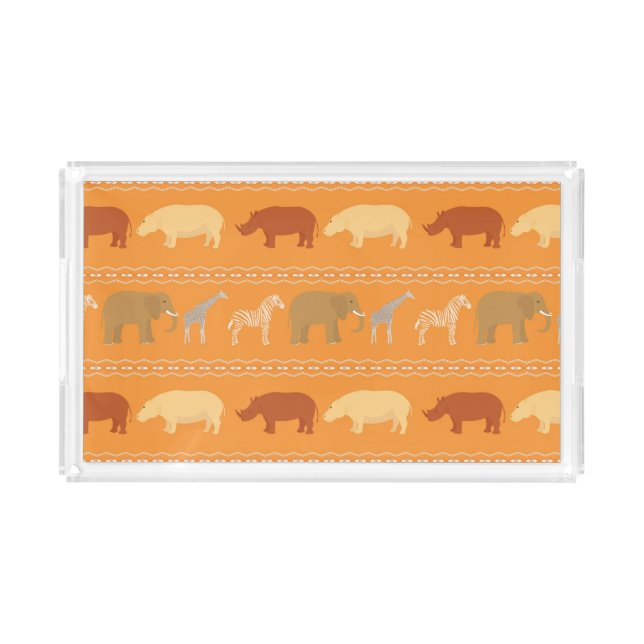 African pattern acrylic tray (Front)