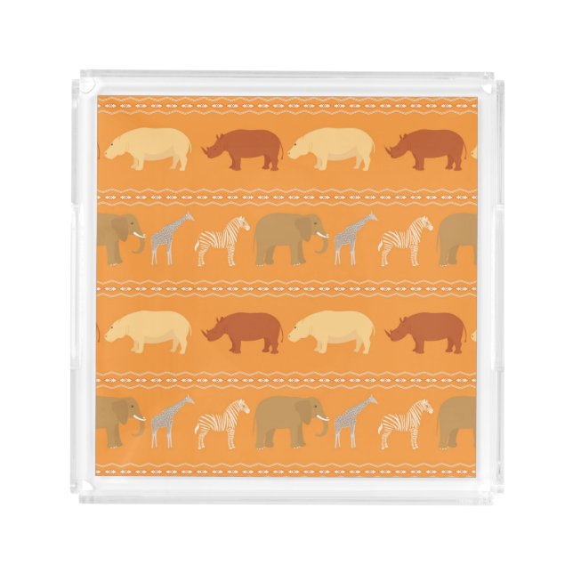 African pattern acrylic tray (Front)