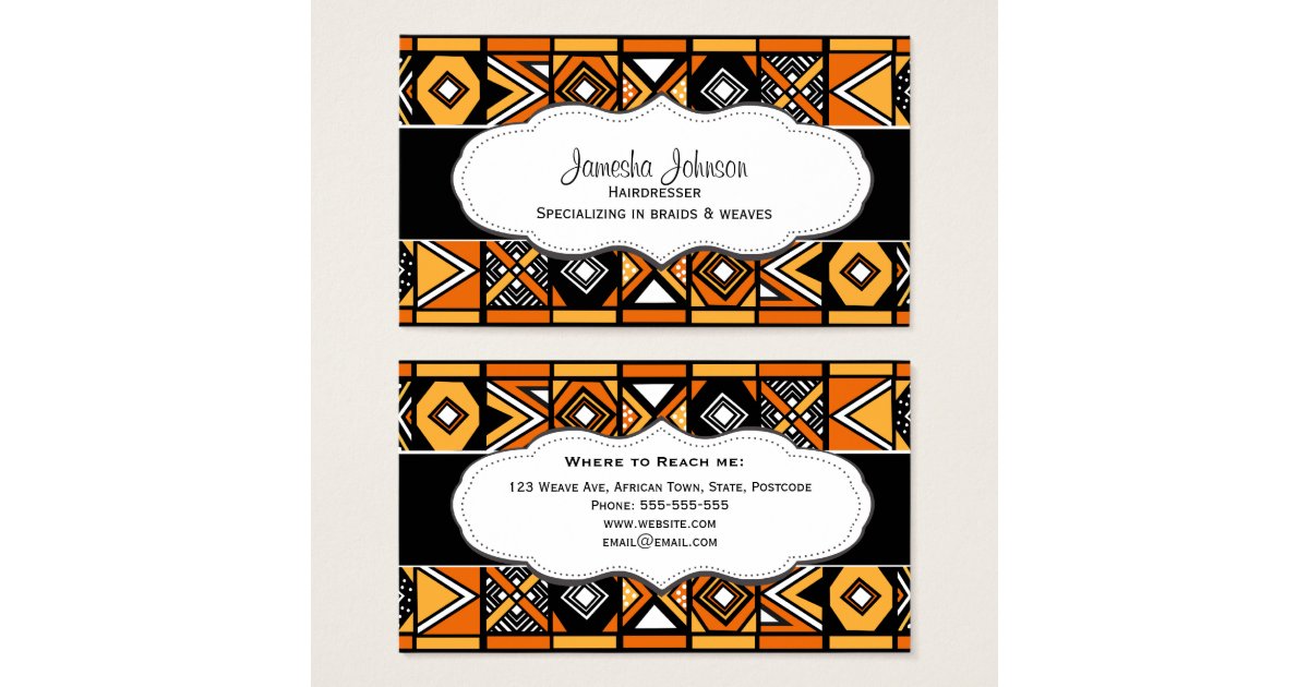 African Pattern Business Cards Zazzle