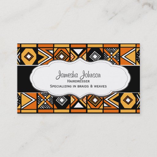 Customizable African Pattern Business Cards