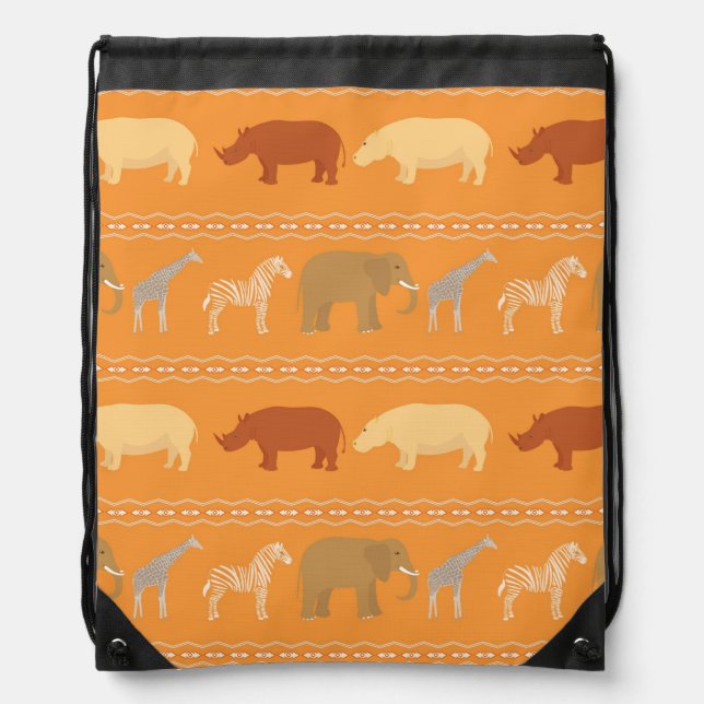 African pattern drawstring bag (Front)