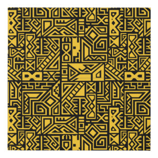 African Pattern  Faux Wrapped Canvas Print