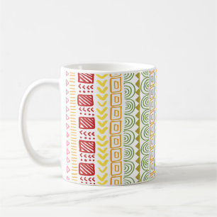 African Pattern Fresh Colors Mud Cloth Art Coffee Mug