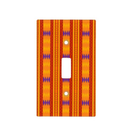 African Pattern In Orange Light Switch Cover