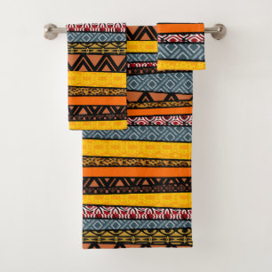 African Pattern Mix Bath Towel Set