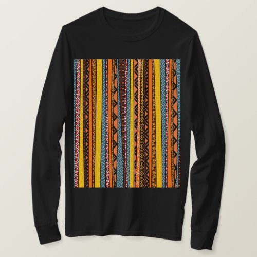 African Pattern Mix Stripes T_Shirt