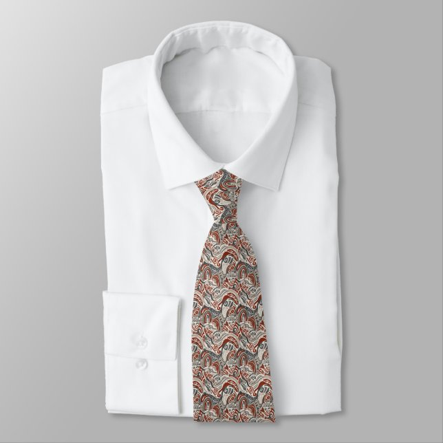 African Pattern Neck Tie (Tied)