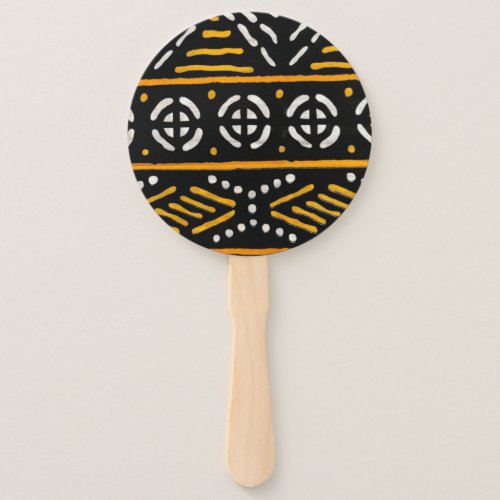 African Pattern Paddle Fan