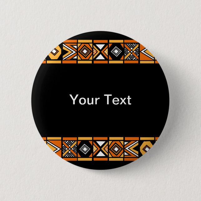 African pattern pinback button (Front)