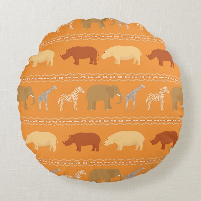 African pattern round pillow (Front)