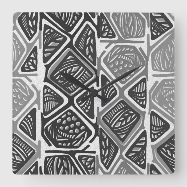 African Pattern Wall Clock (Front)