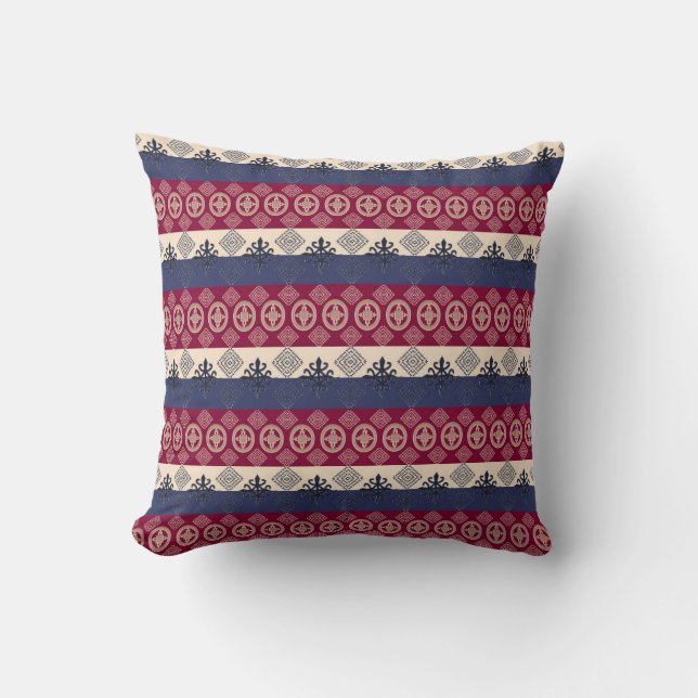 african  pattern with Adinkra simbols Throw Pillow (Front)