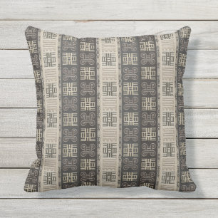 african pattern with Adinkra siymbols Outdoor Pillow