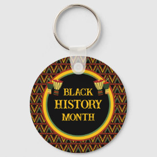 African Patterns Black History Month Celebration  Keychain