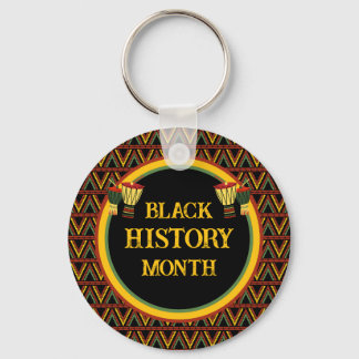 African Patterns Black History Month Celebration Keychain