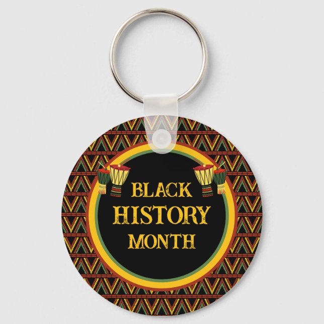 African Patterns Black History Month Celebration  Keychain (Front)