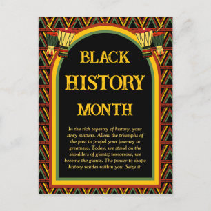 African Patterns Black History Month Celebration  Postcard