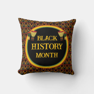 African Patterns Black History Month Celebration  Throw Pillow