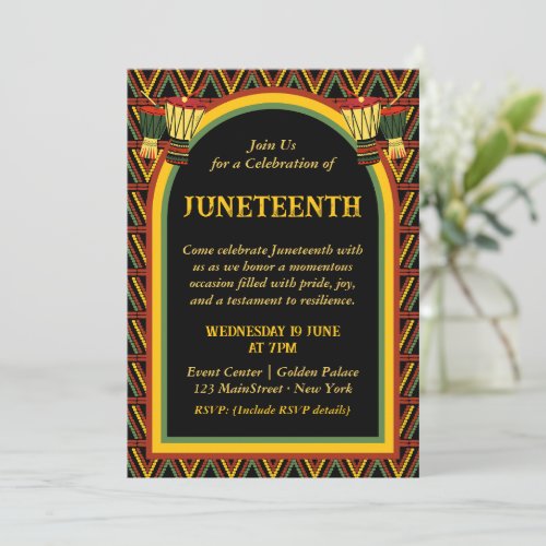 African Patterns Juneteenth Celebration  Invitation