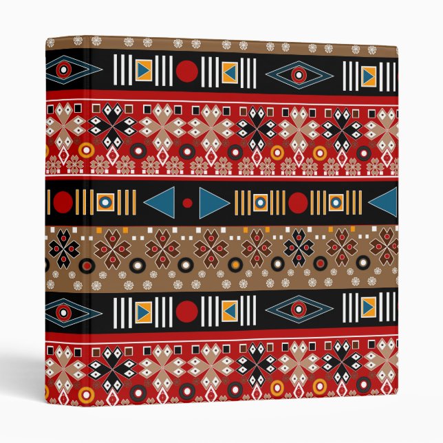 African patterns, oriental pattern throw pillow 3 ring binder (Front/Spine)