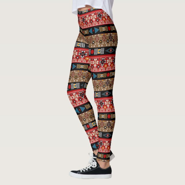 African patterns, oriental pattern throw pillow leggings (Left)