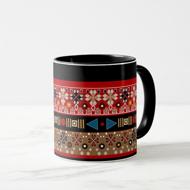 African patterns, oriental pattern throw pillow mug (Front Right)