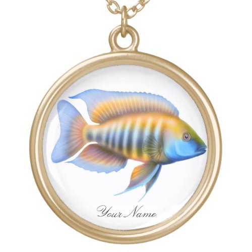 African Peacock Cichlid Fish Necklace