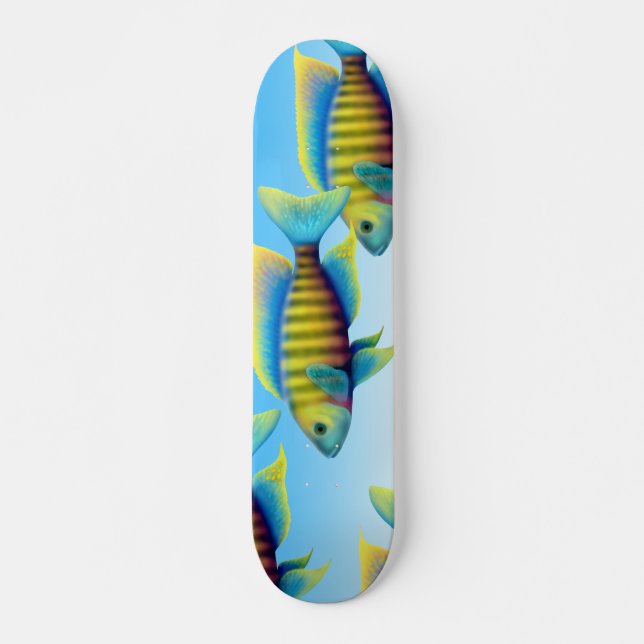 African Peacock Cichlid Fish Skateboard (Front)