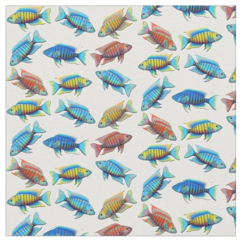 African Peacock Cichlid Tropical Fish Fabric