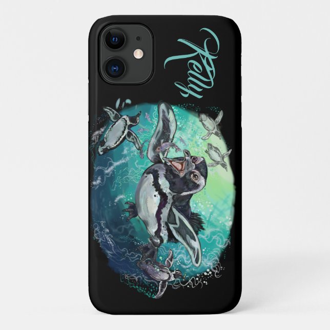 African Penguin Fishy Feast Case-Mate iPhone Case (Back)