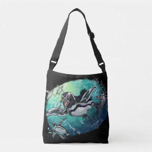 African Penguin Fishy Feast Crossbody Bag