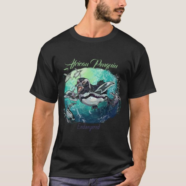 African Penguin Fishy Feast T-Shirt (Front)
