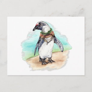 African Penguin on a Beach Postcard