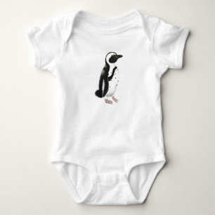 African penguin pencil drawing baby bodysuit