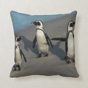 African Penguins Spheniscus Demersus Throw Pillow