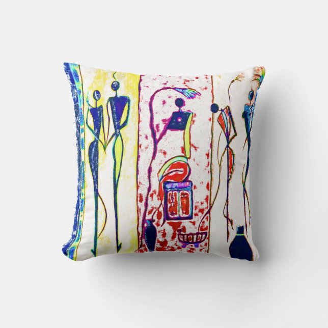 African people art in their phases of life throw pillow (Front)