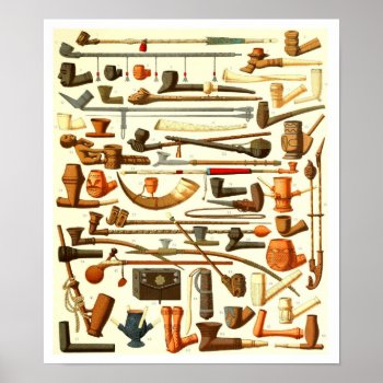 African Pipes And Smoking Implements Poster by HTMimages at Zazzle