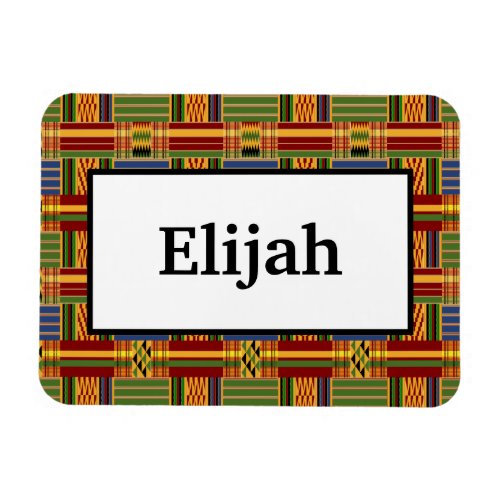 African Plaid Kente 3x4 Name Flexible Magnet