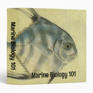 African Pompano Fish, Vintage Threadfin Trevally 3 Ring Binder